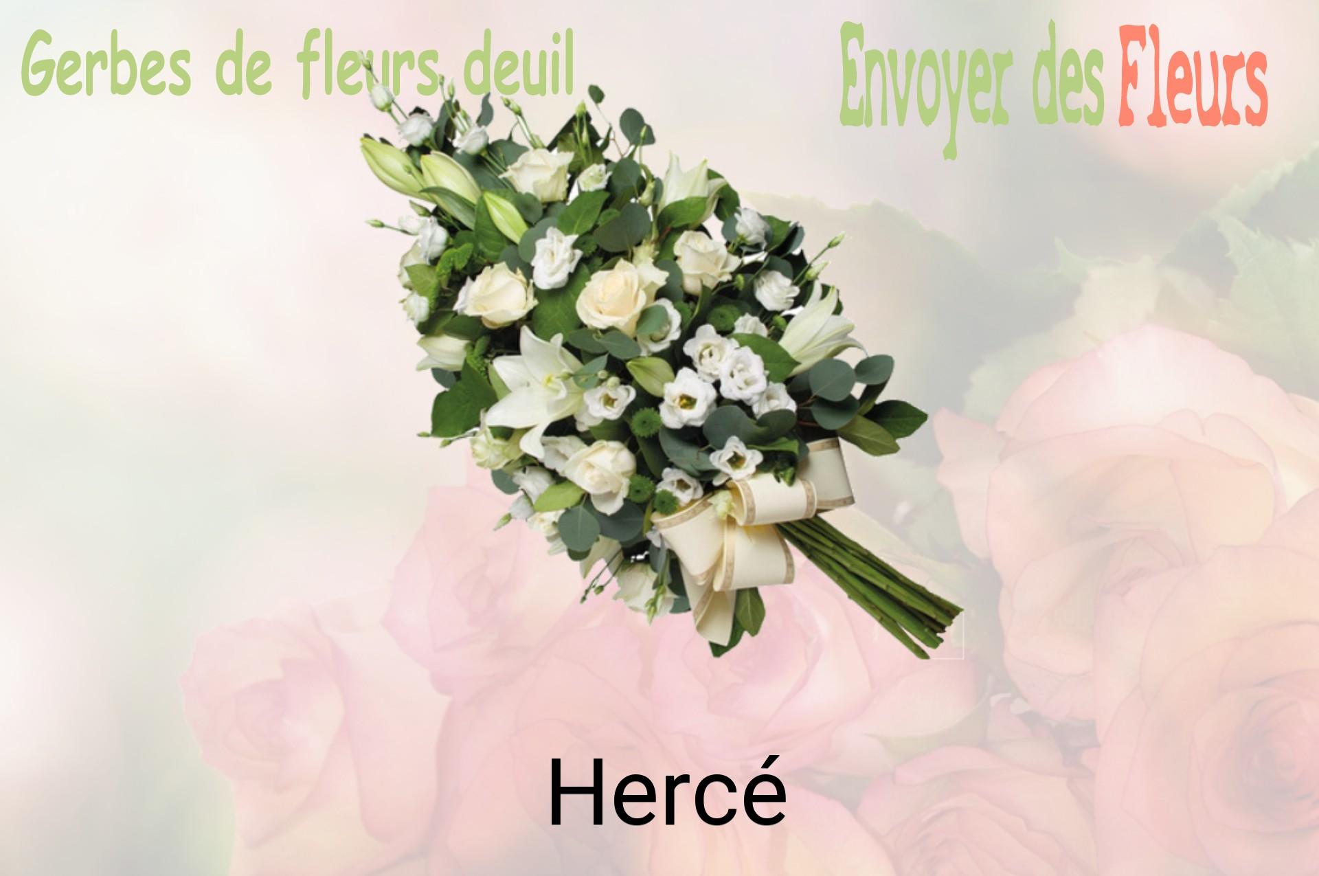 Gerbe de fleurs de deuil livrée à Hercé